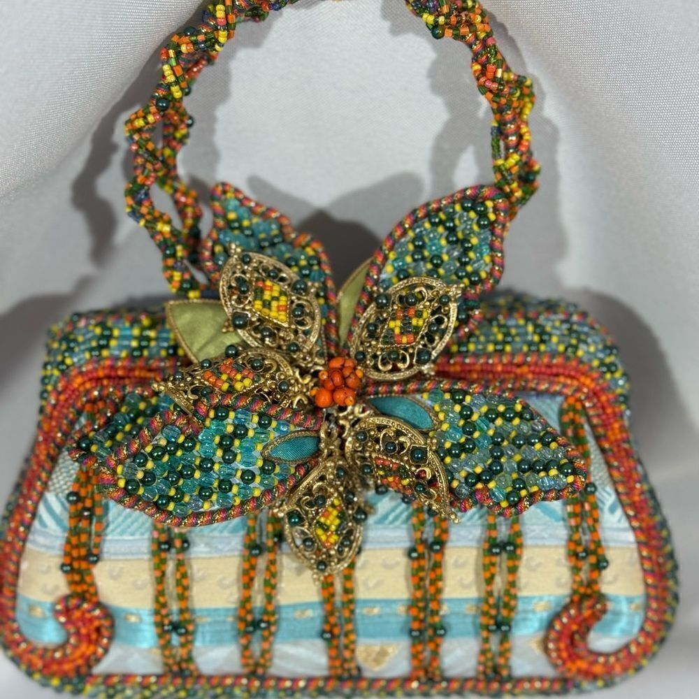 Mary Francis Jewels, Beaded, Embellished Coral Springs Handbag w/ tag